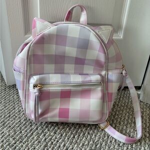 Under One Sky Pink and White Checkered Backpack